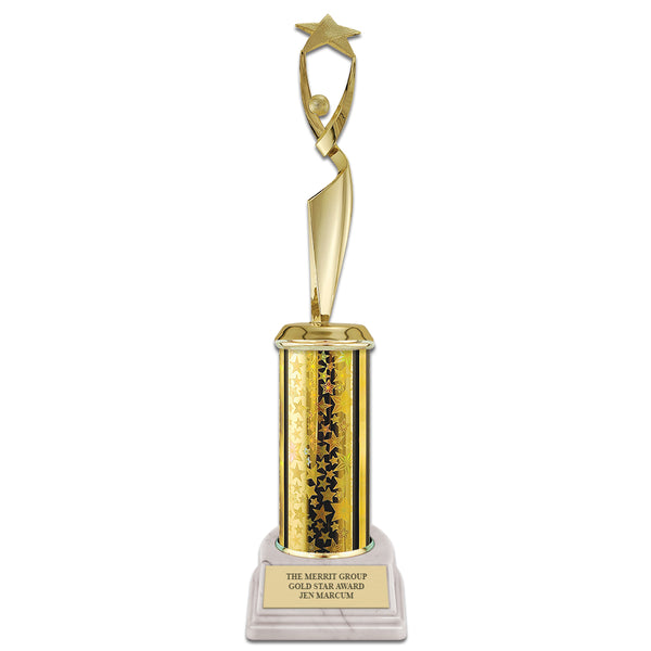 10" Custom White Base Award Trophy