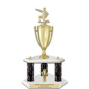 20" White Finished Award Trophy With Loving Cup And Trim