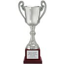 12-1/2" Loving Cup Award Trophy With Cherry Tone Wood Base