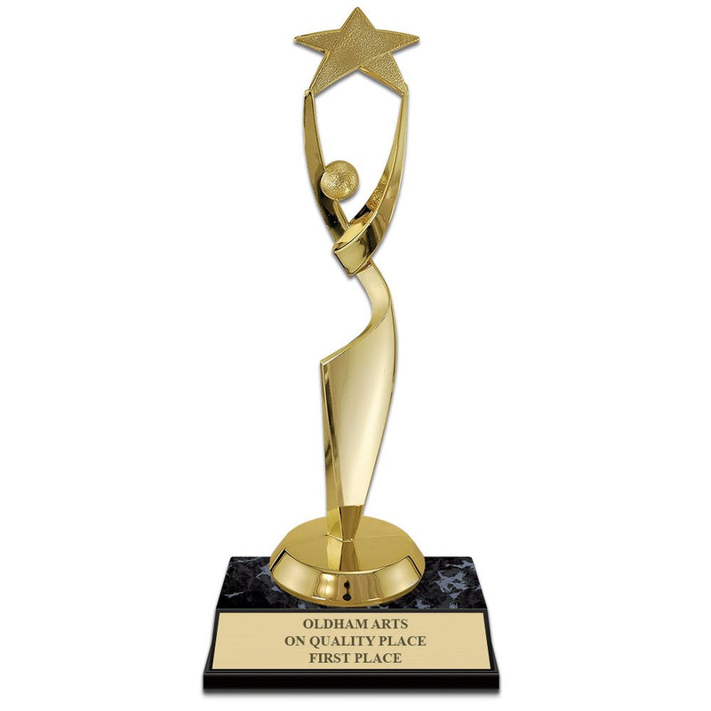 5-1/2" Black Faux Marble Base Award Trophy