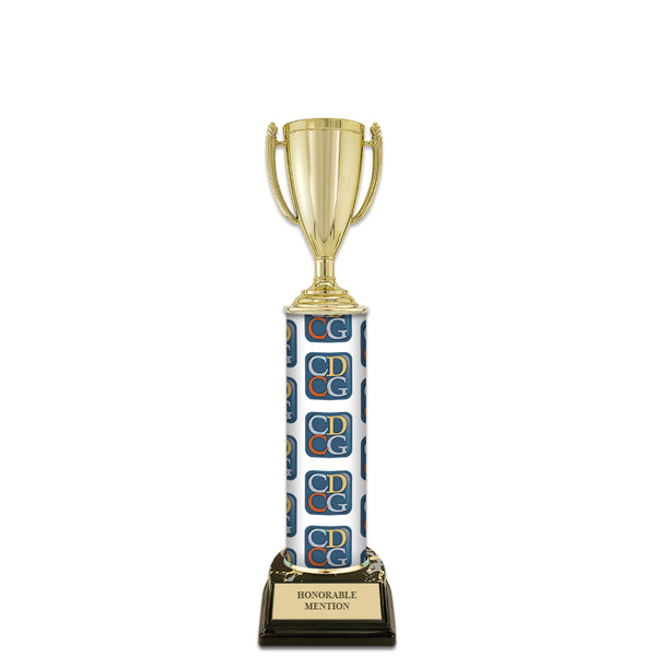 12" Custom Column Trophy with Black Base
