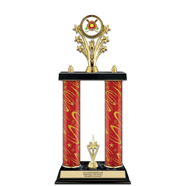 15" Custom 2 Column Award Trophy With Insert Top & Trim