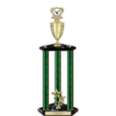 26" Custom 3 Column Black Base Award Trophy With Loving Cup & Insert Top