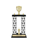 15" Custom 2 Column Trophy with Trim and Black Marble Base