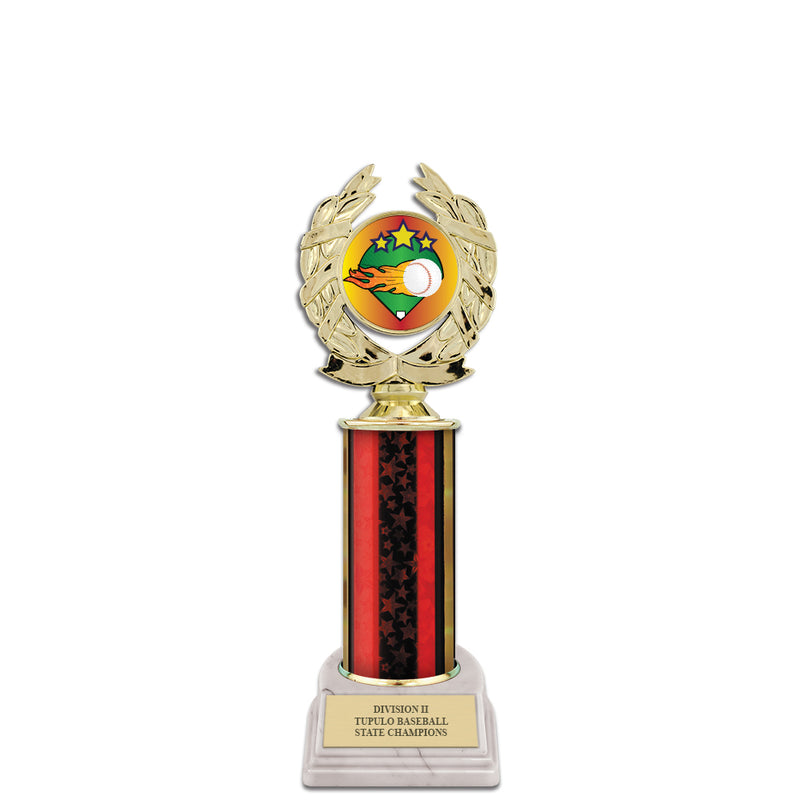 10" Custom White Base Award Trophy With Insert Top
