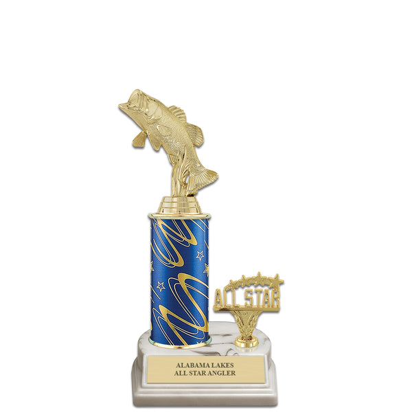 10" Custom White Base Award Trophy With Trim
