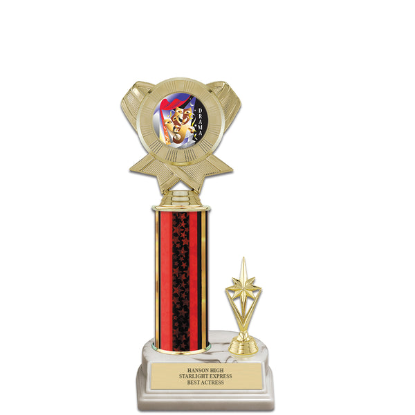 11" Custom White Base Award Trophy With Insert Top & Trim