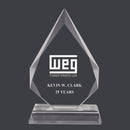 8-3/4" Custom Engraved Crystal Diamond with Attached Base.