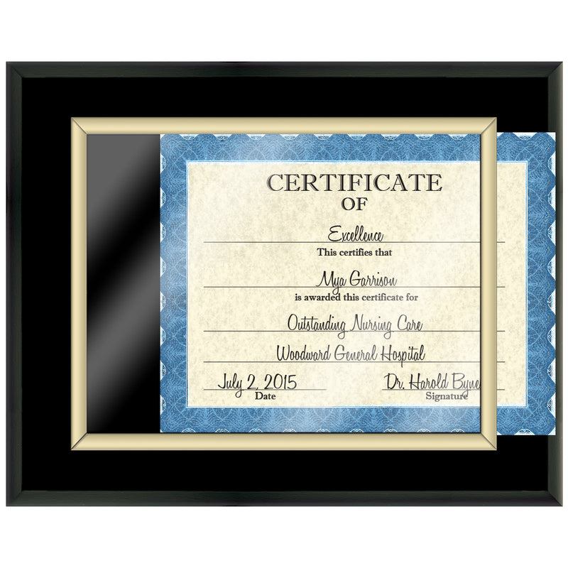15" x 12" Custom Black Certificate Plaque