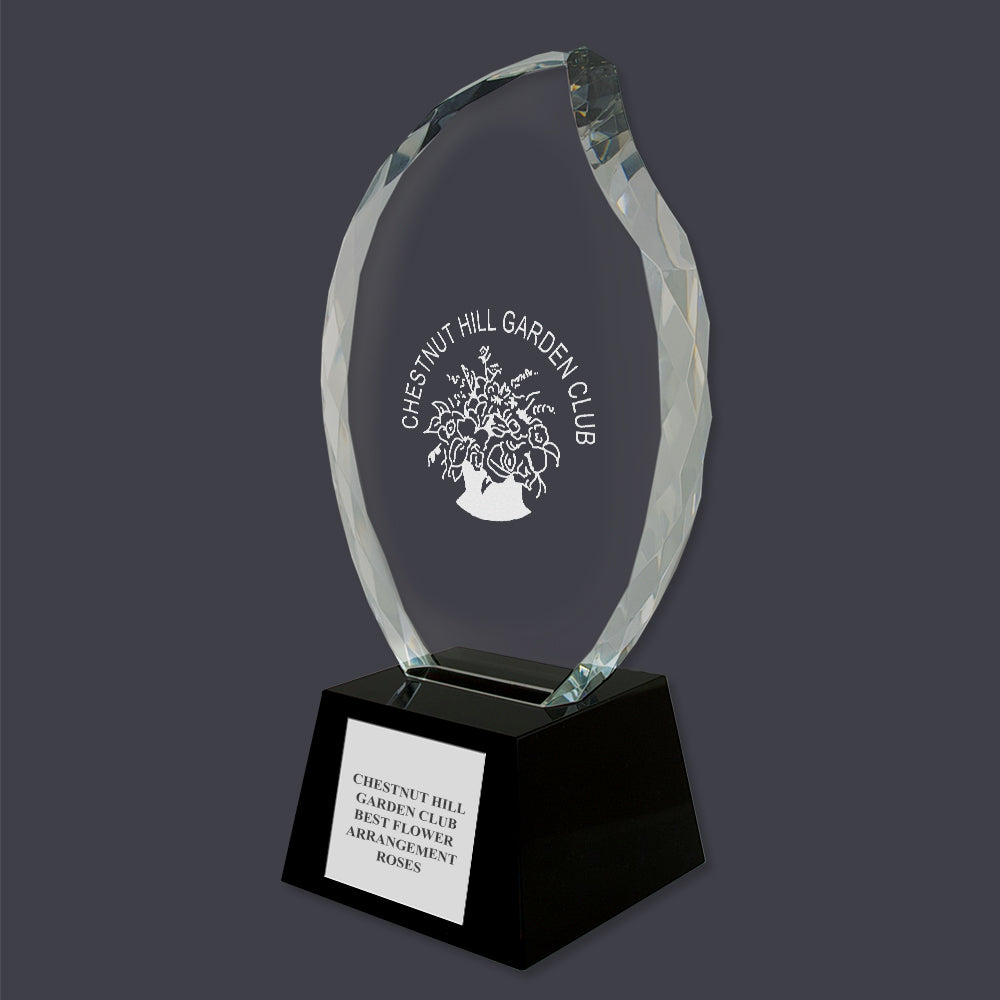 Engraved Crystal Flame Trophy | Hodges