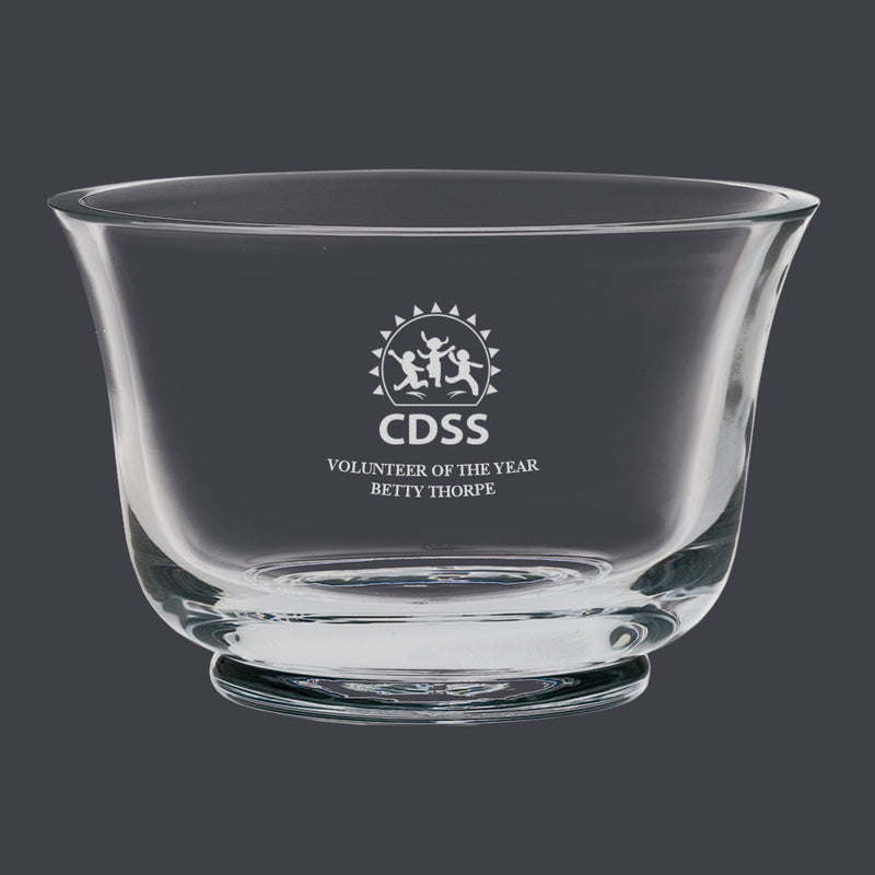 5-1/2" Custom Engraved Glass Revere Bowl Trophy