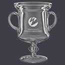 7" Glass Award Trophy With Handles