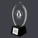 9” Custom Engraved Optical Crystal Faceted Flame W/Engraved Attached Base