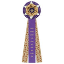 Deluxe Wheaton 3 Rosette Award Ribbon, 6-1/2" Top