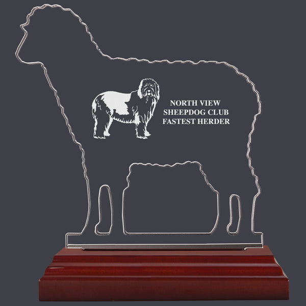 Engraved Sheep Shaped Acrylic Award Trophy