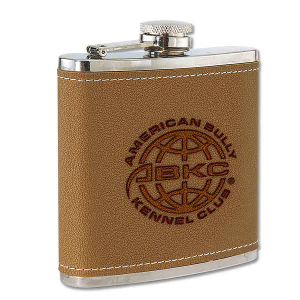 6 oz. Leather Stainless Steel Award Flask