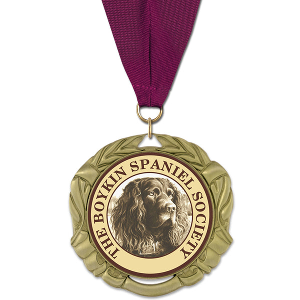 2-3/4" Custom XBX Award Medal With Grosgrain Neck Ribbon
