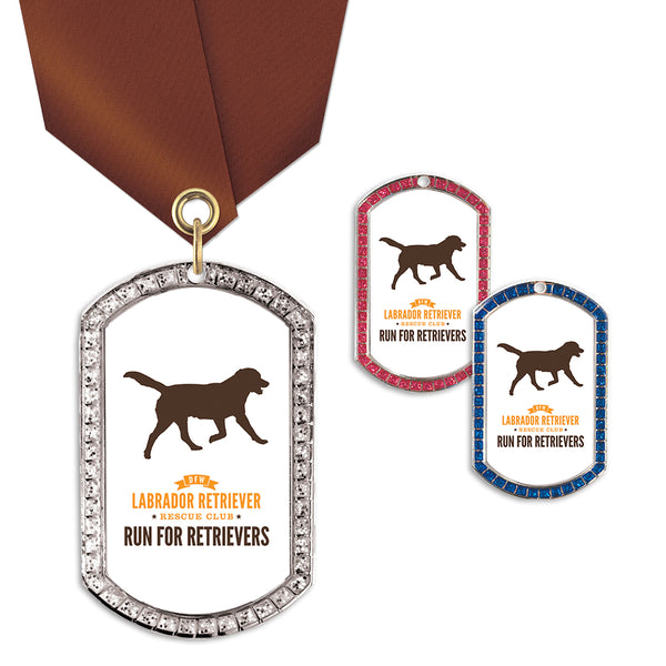 1-3/8" x 2-1/4" Custom GGM Tag Medal With Satin Neck Ribbon