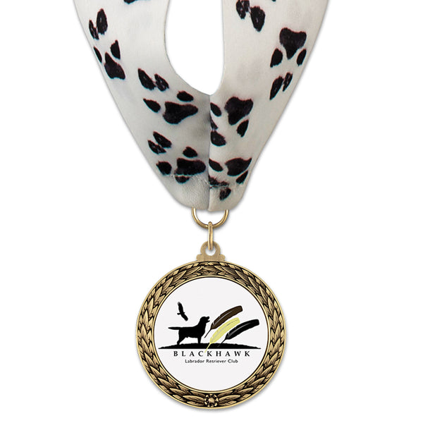 1-3/4" Custom LFL Award Medal With Millennium Neck Ribbon