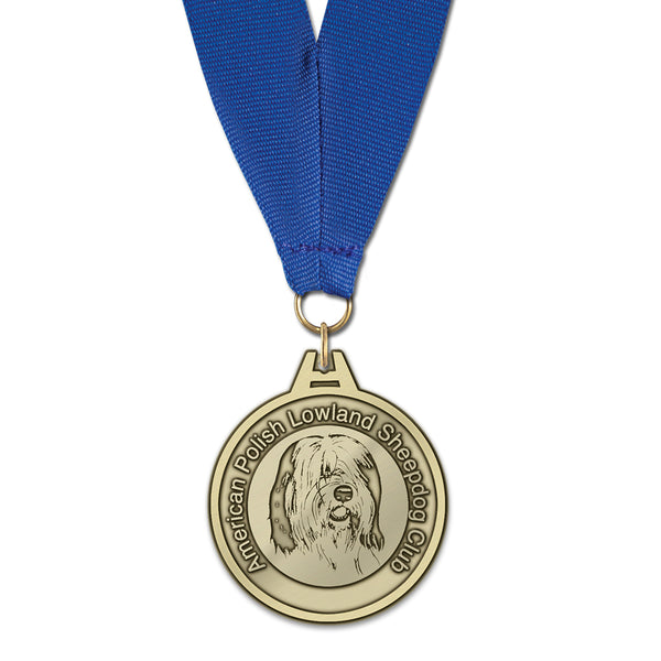1-3/4" HL Custom Award Medal With Grosgrain Neck Ribbon