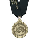 2" HG Custom Award Medal With Satin Neck Ribbon