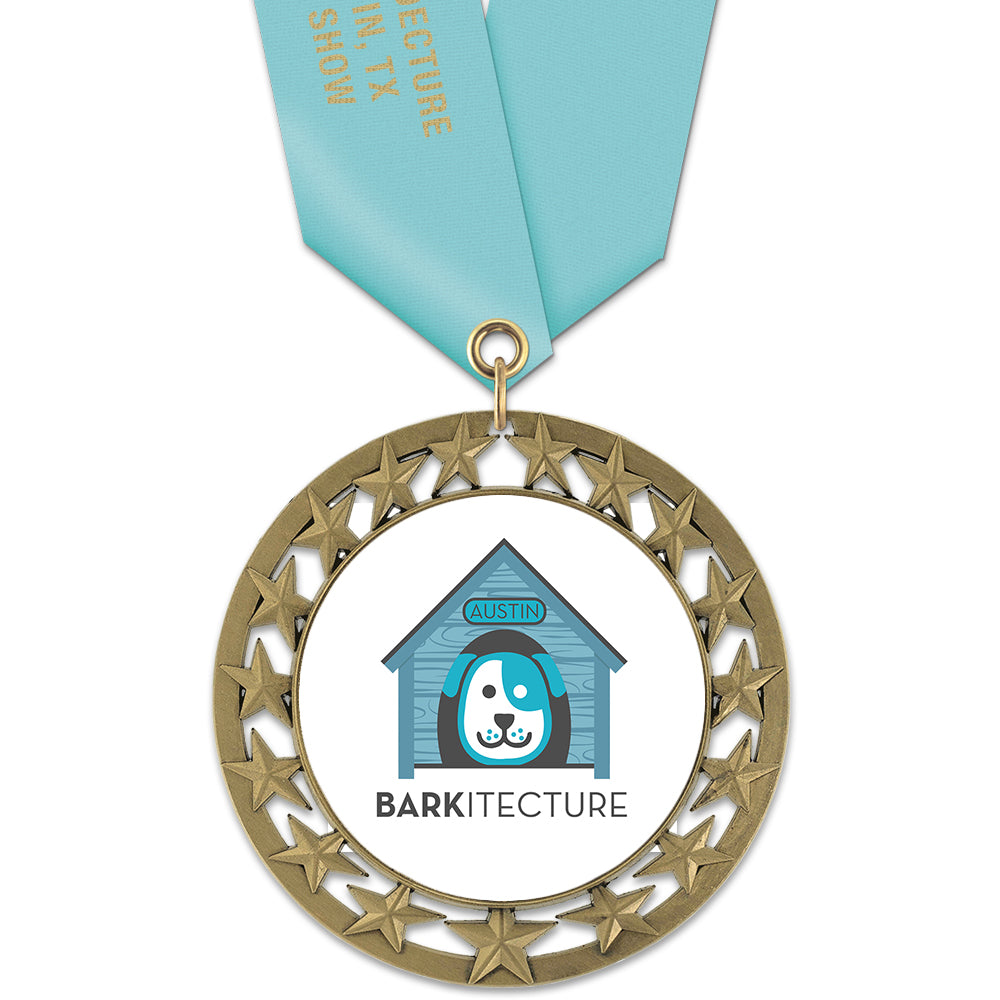 RS14 Printed Medal w/ Satin Neck Ribbon Hodges Badge Company