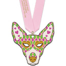 5" Custom Shape Birchwood Medal With Satin Neck Ribbon