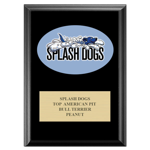 5" x 7" Custom Full Color Black Plaque With Engraved Plate