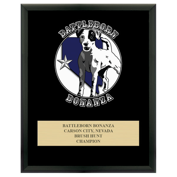 8" x 10" Custom Full Color Black Plaque With Engraved Plate