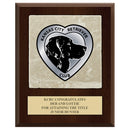7" x 9"  Full Color Award Plaque  - Cherry Finish w/ Tumbled Stone Tile & Engraved Plate