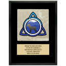 9" x 12" Custom Full Color Black Plaque With Tumbled Stone Tile & Engraved Plate