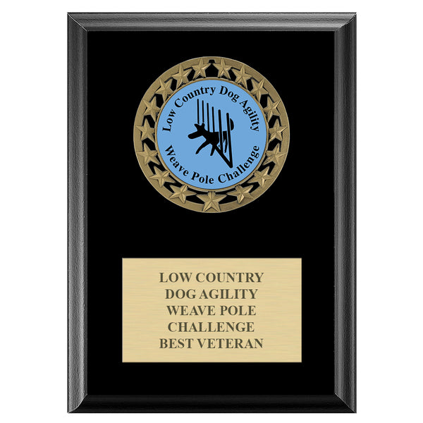 5" x 7" Custom RS14 Medal Black Plaque With Engraved Plate
