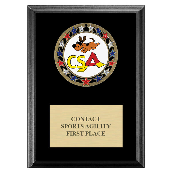 5" x 7" Custom RSG Award Medal Plaque - Black Finish