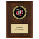 5" x 7" Custom XBX Medal Cherry Plaque With Engraved Plate