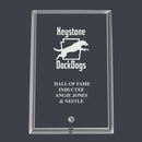 4" X 6" Engraved Custom Clear Glass Beveled Edge Desk Plaque