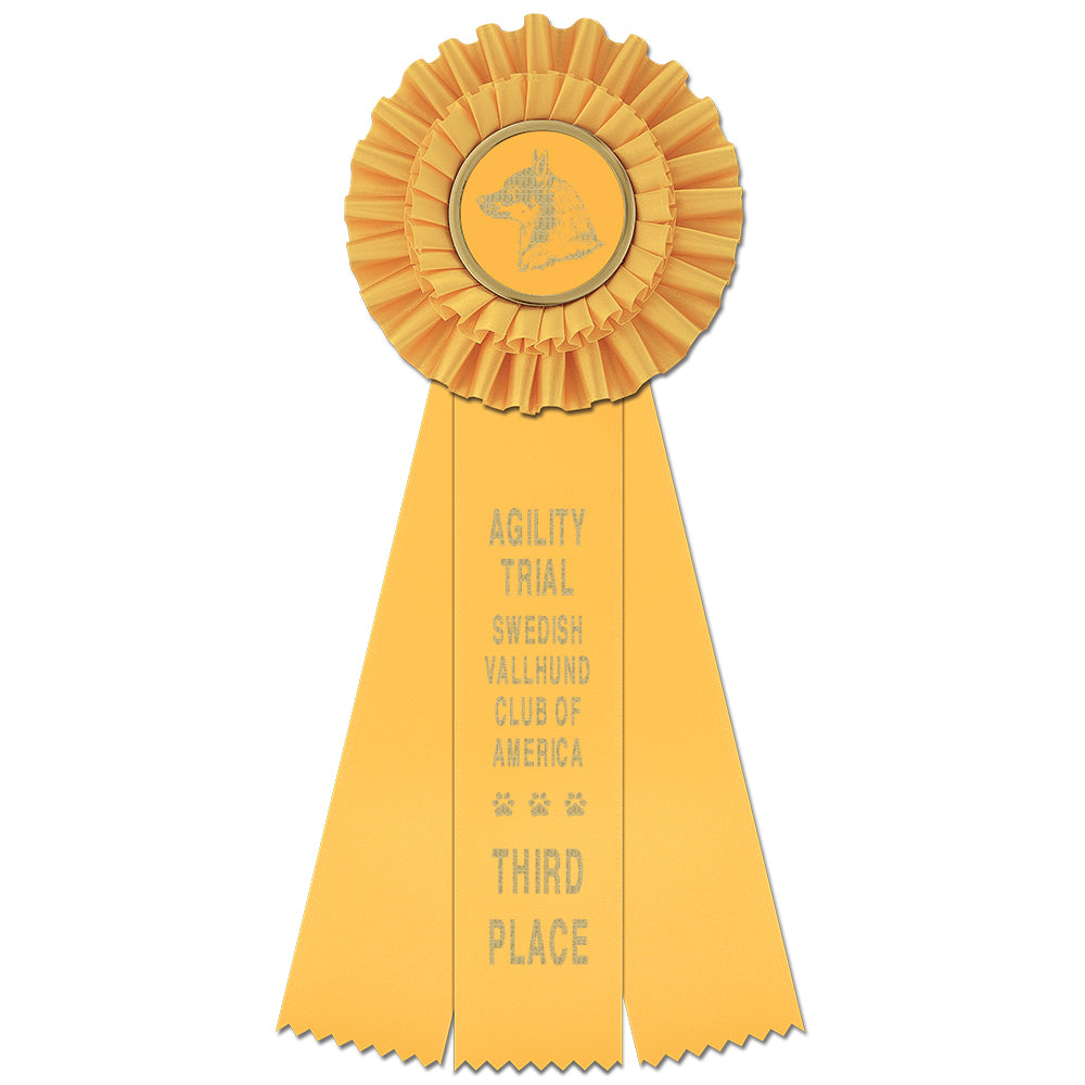 Luxury 3 Rosette Award Ribbon 4-1/2