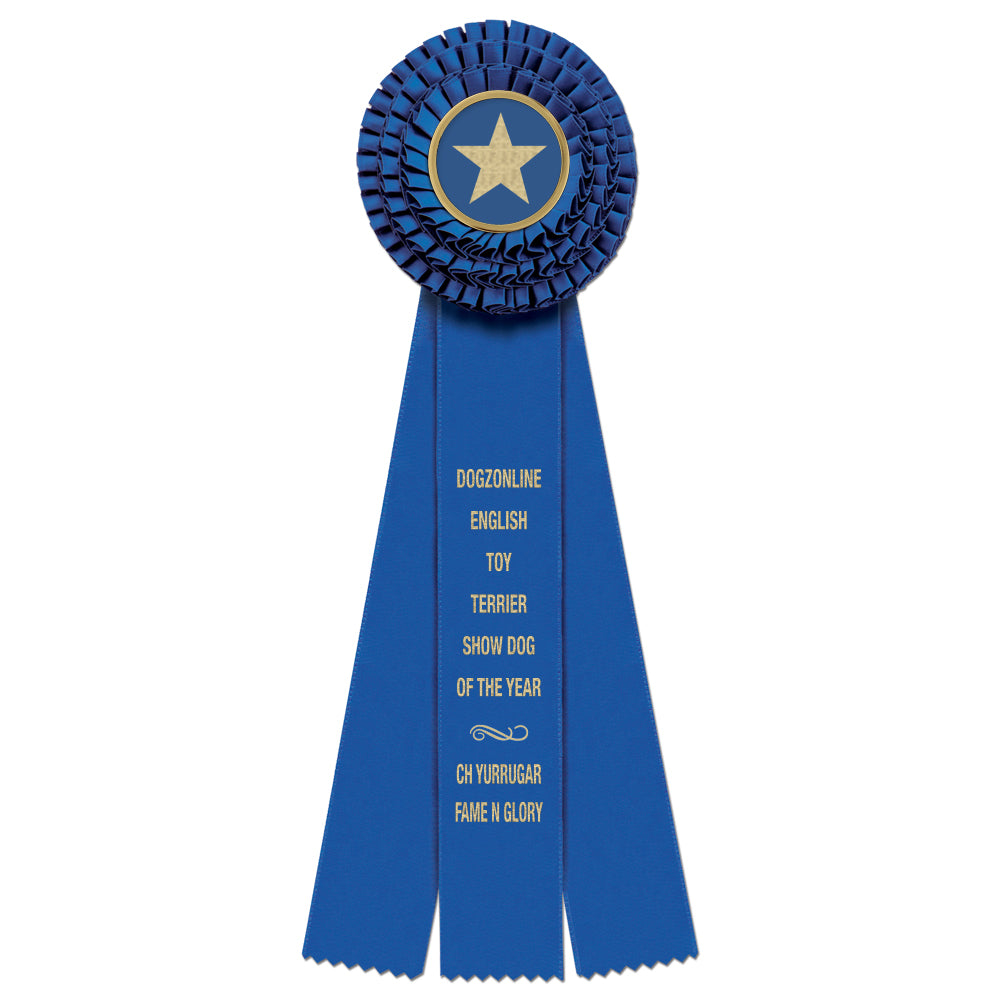 Dover 3 Rosette Award Ribbon, 4-1/2