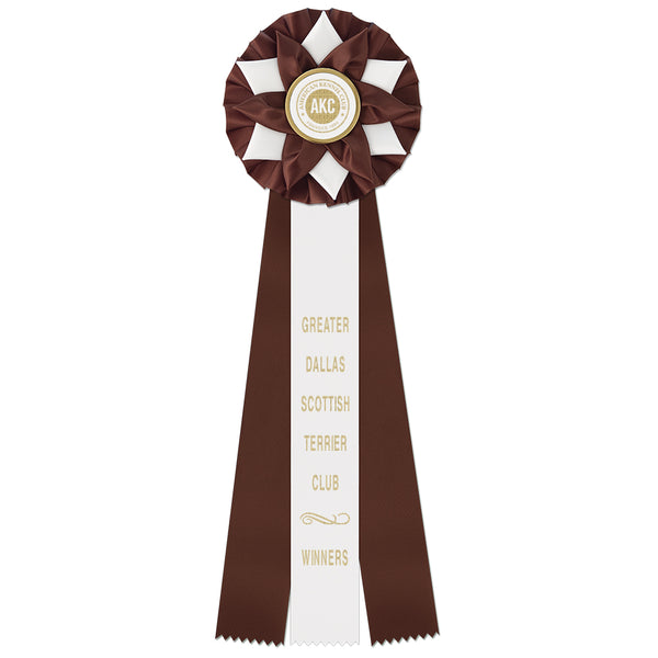 Exeter 3 Rosette Award Ribbon, 6" Top
