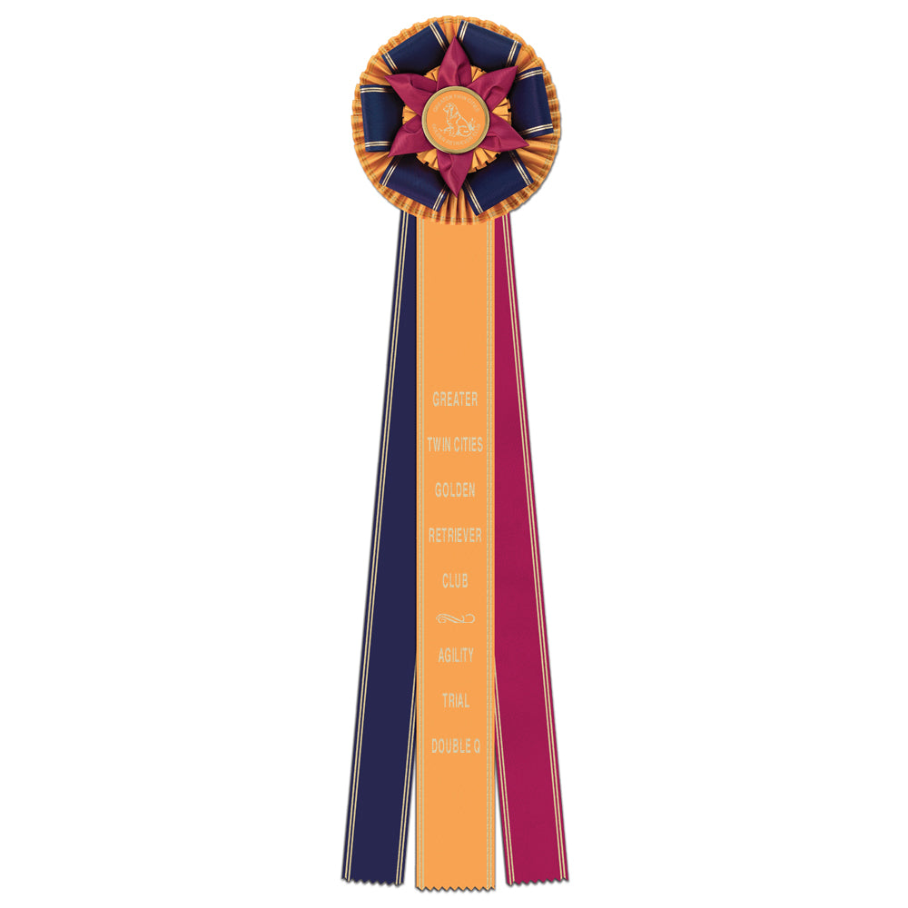 Hampton 3 Rosette Award Ribbon, 6-1/2