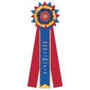 Amesbury 3 Rosette Award Ribbon, 6" Top