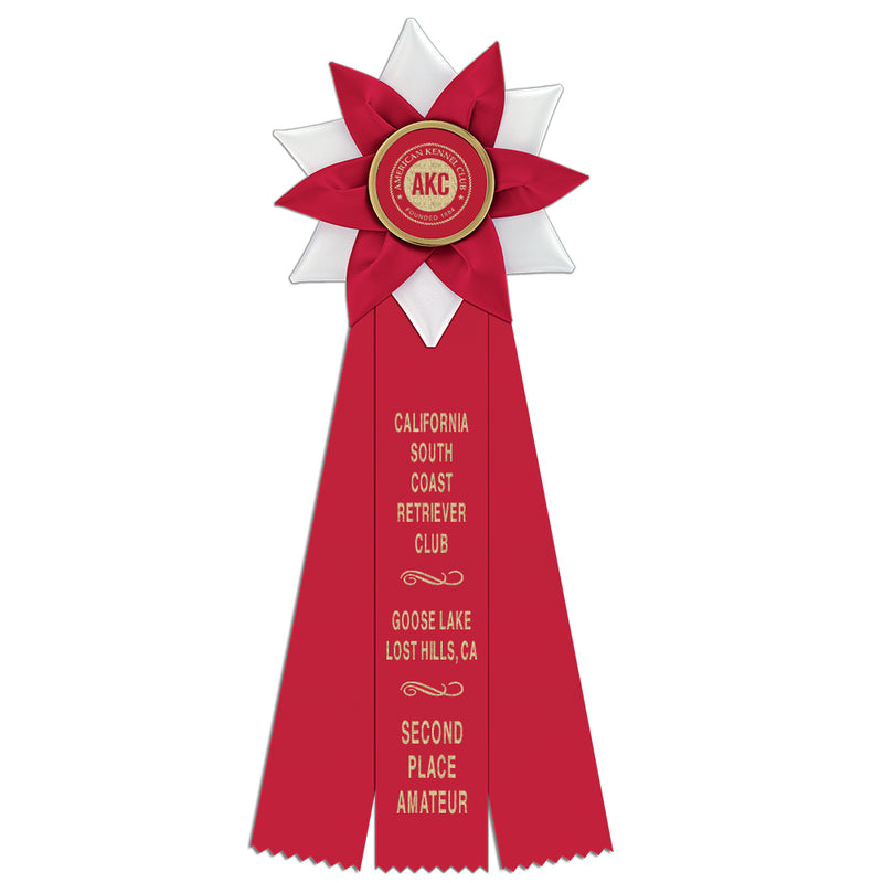 Wales 3 Rosette Award Ribbon, 5-1/2" Top