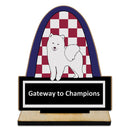 5" Custom Shape Birchwood Award Trophy With Birchwood Base