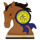 5" Horse Head Shape Birchwood Award Trophy With Birchwood Base