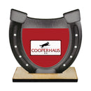 5" Horseshoe Shape Birchwood Award Trophy With Birchwood Base