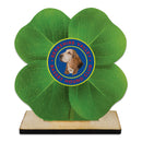 5" Clover Shape Birchwood Award Trophy With Birchwood Base