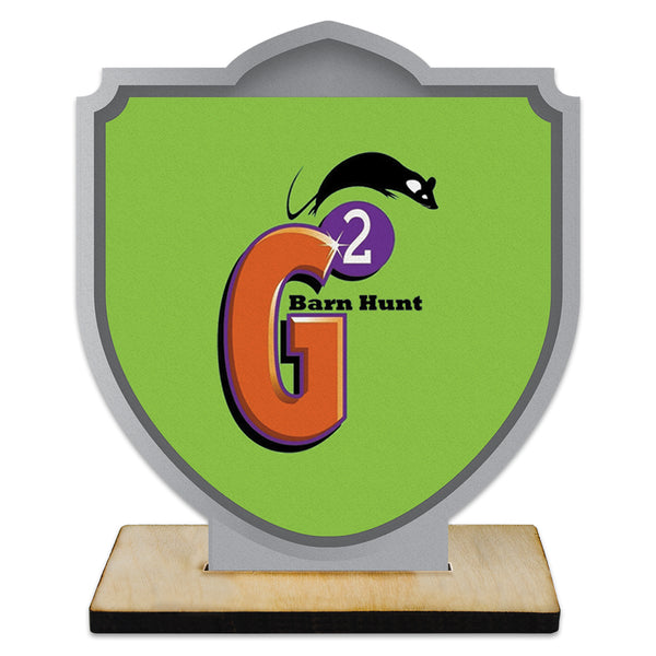 5" Shield Shape Birchwood Award Trophy With Natural Birchwood Base