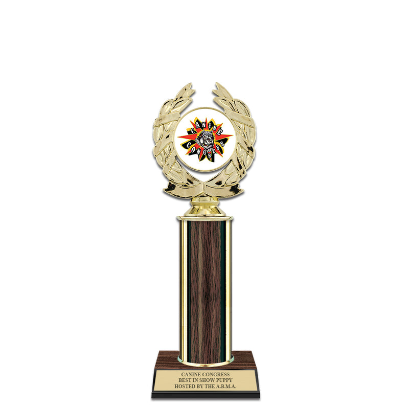 10" Custom Walnut Finished Award Insert Top Trophy