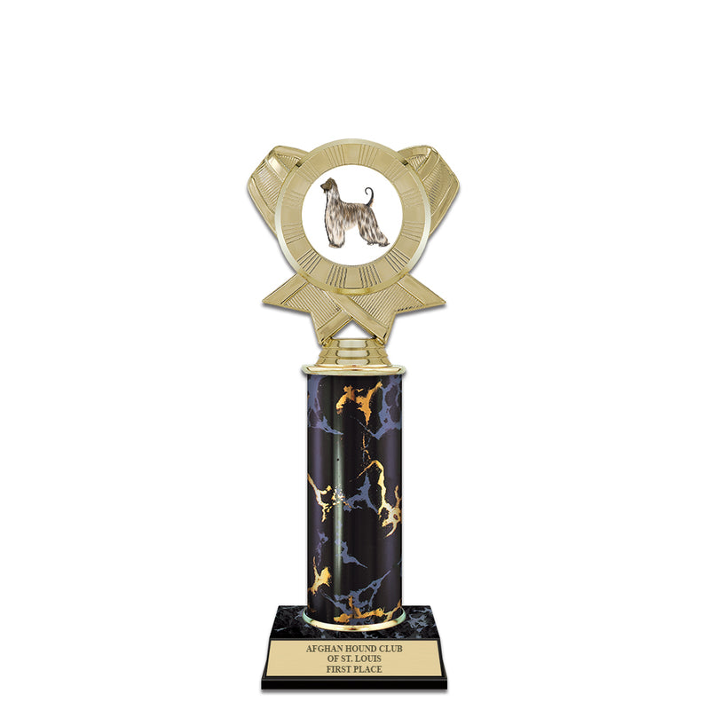 10" Custom Black/Gold Award Trophy w/Insert Top