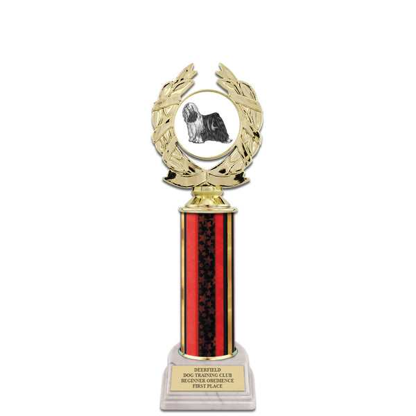 11" Custom White Base Award Trophy With Insert Top