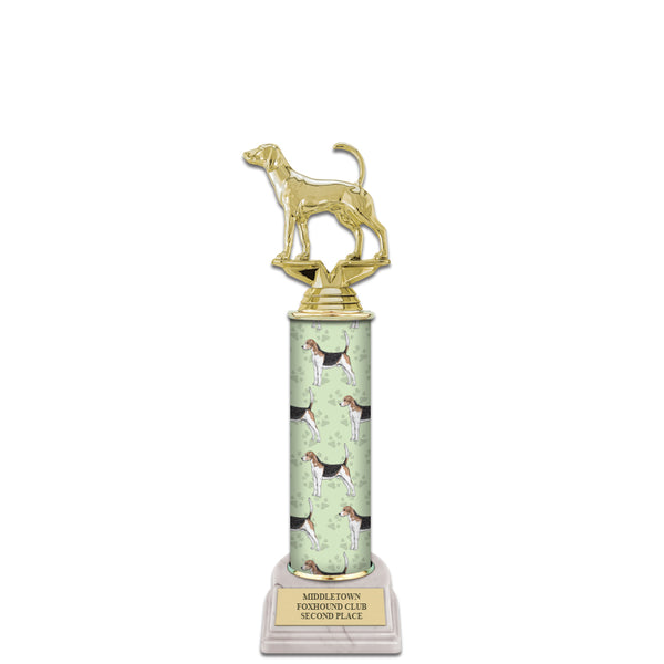 10" Custom Column Trophy with White Base